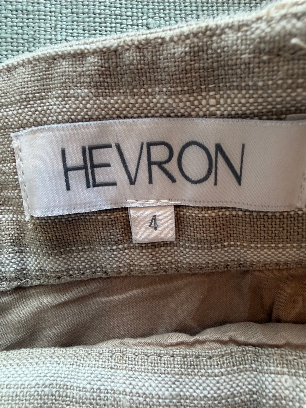 High-Waist Striped Linen-Blend Shorts in Beige - Picture 2 of 3
